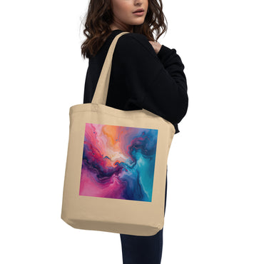 Eco Tote Bag Organic Cotton With Vibrant Abstract Design - Rosetta Creative Boutique