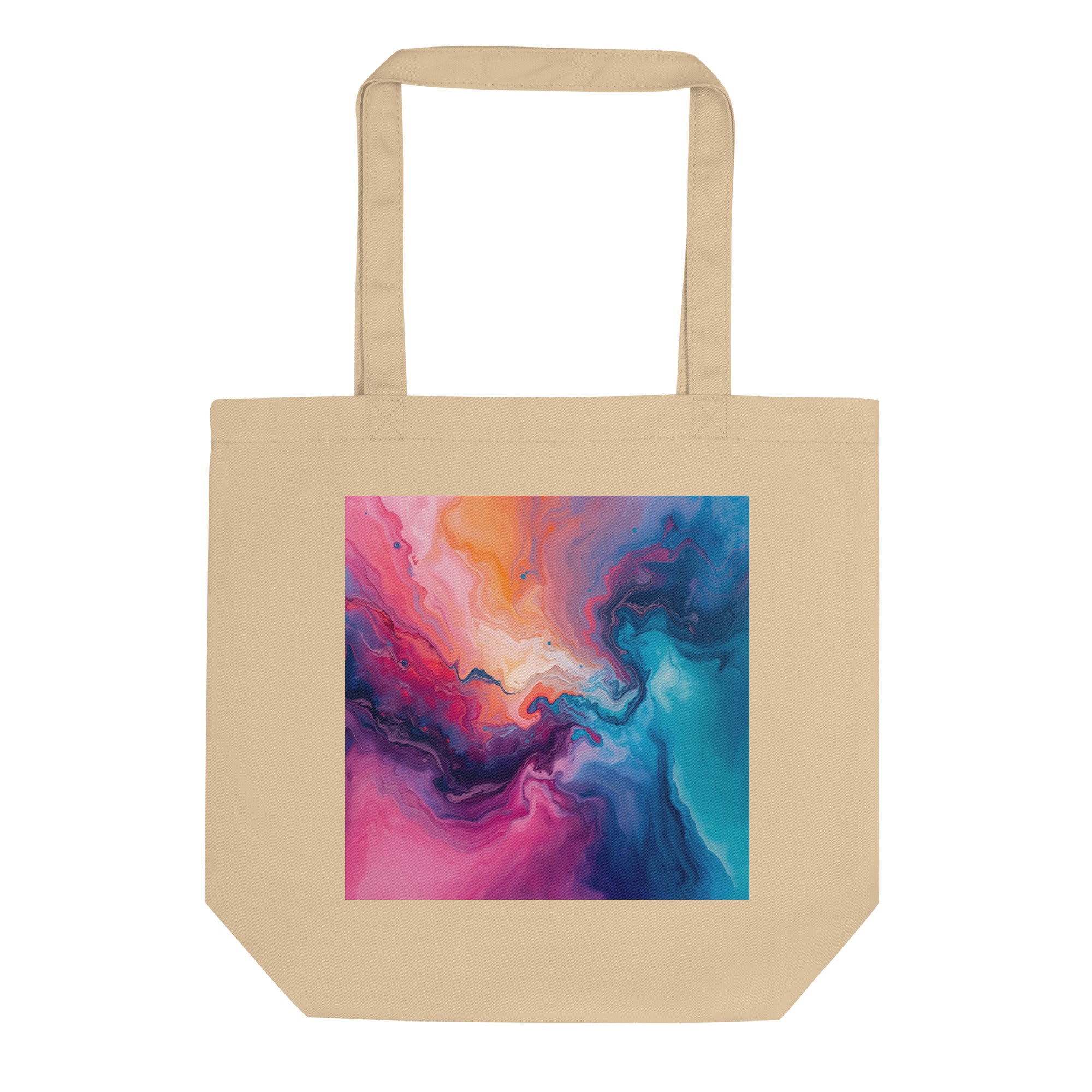 Eco Tote Bag Organic Cotton With Vibrant Abstract Design - Rosetta Creative Boutique