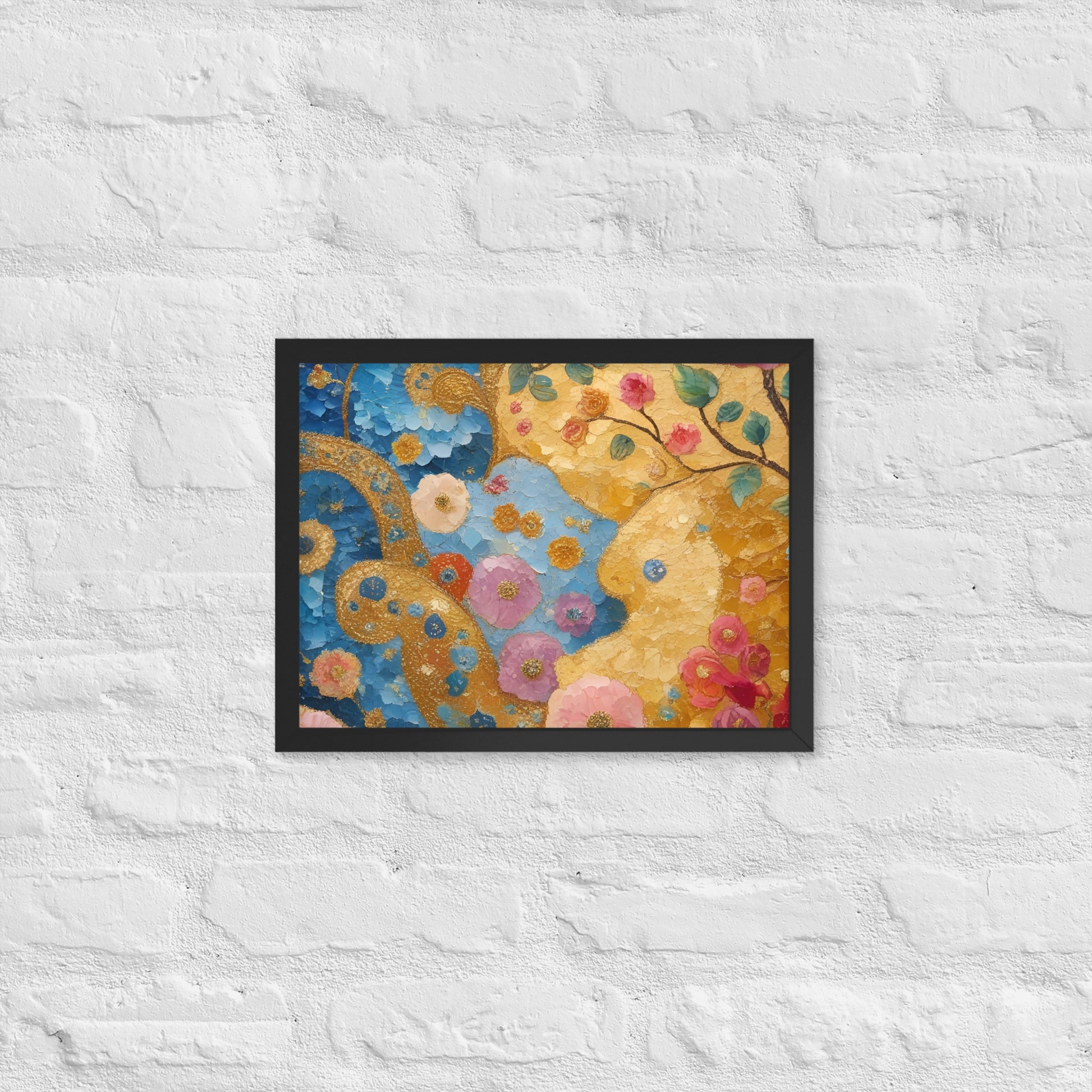 Klimt Inspired Abstract Golden Swirls Framed Poster - Captivating Klimt Inspired Abstract Art - Rosetta Creative Boutique