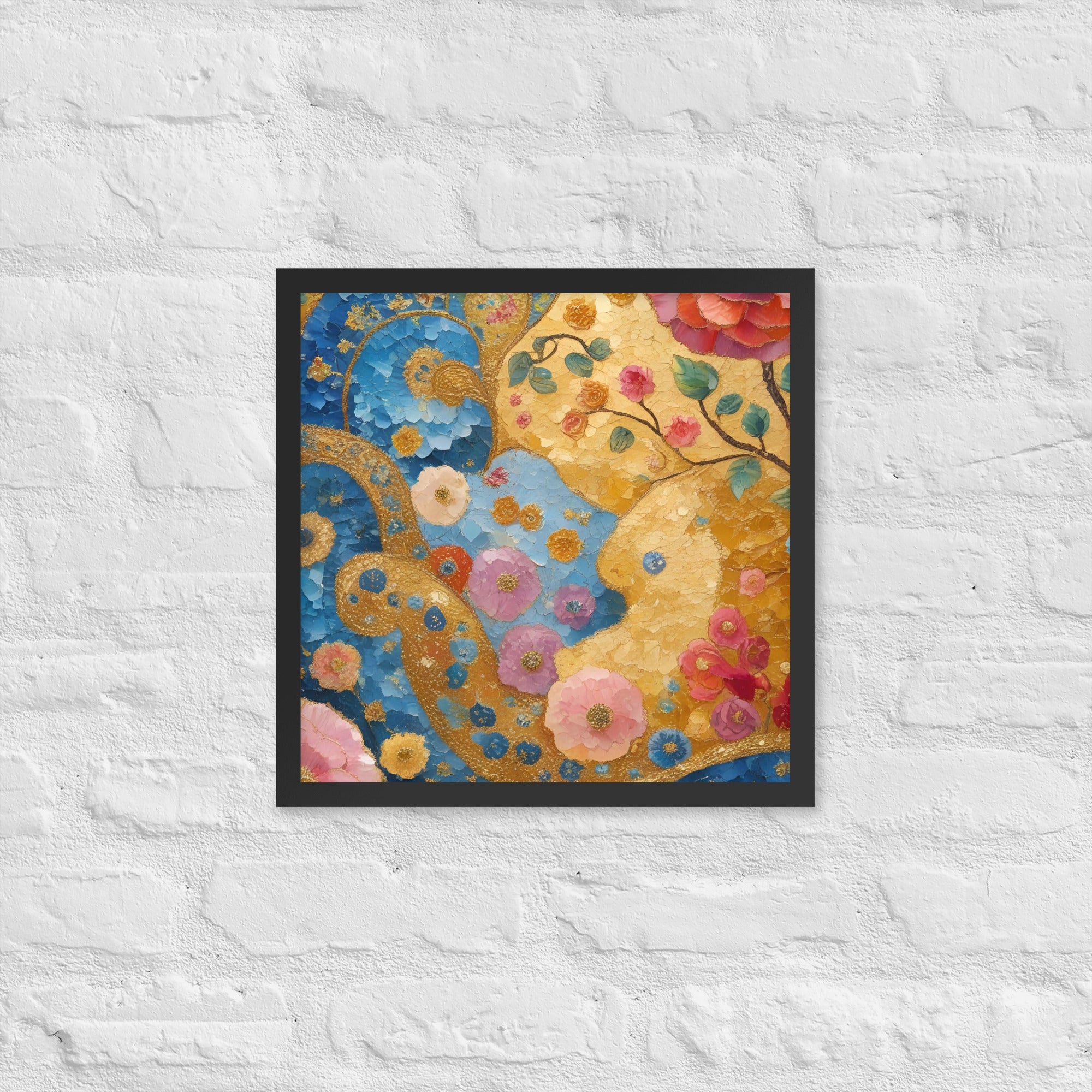 Klimt Inspired Abstract Golden Swirls Framed Poster - Captivating Klimt Inspired Abstract Art - Rosetta Creative Boutique