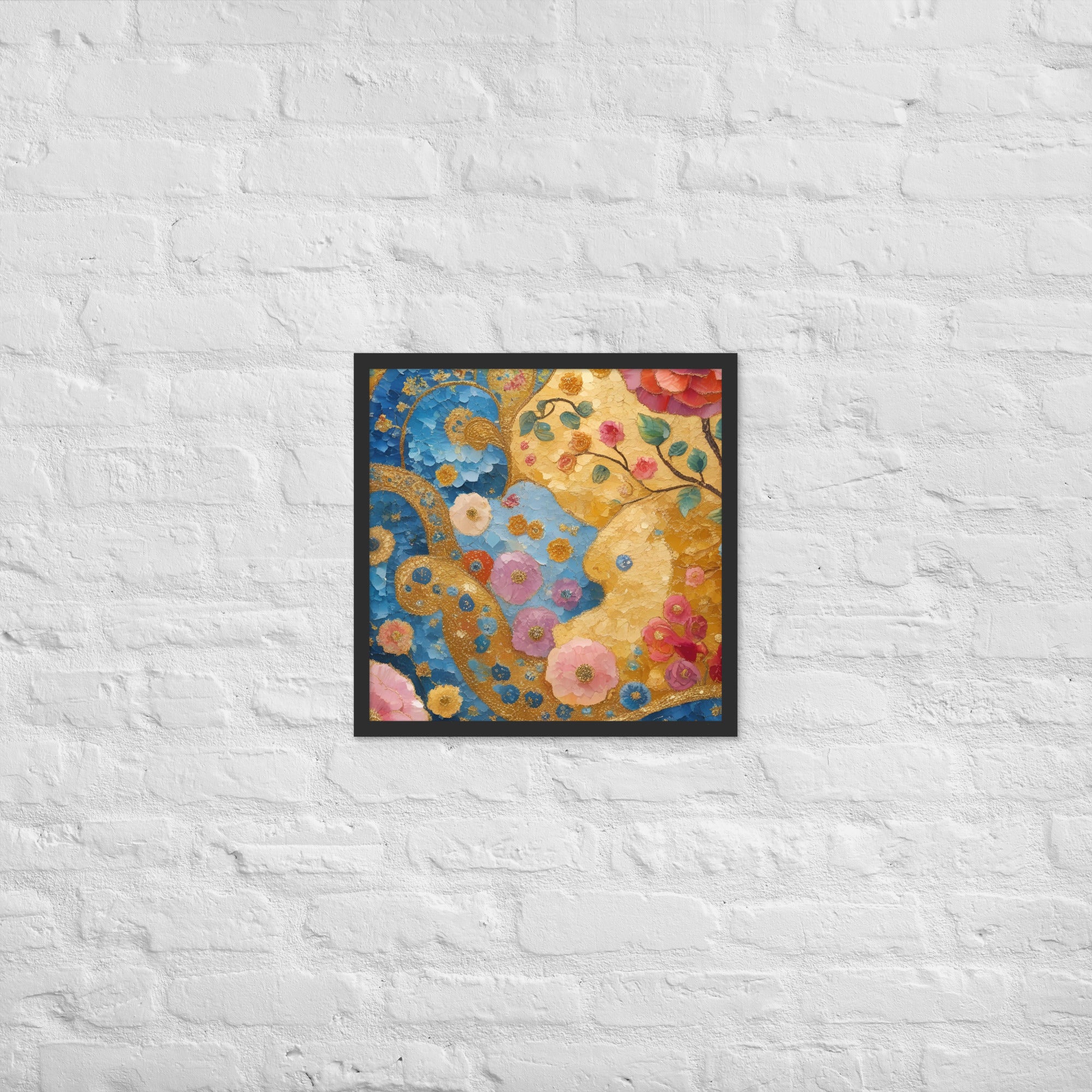 Klimt Inspired Abstract Golden Swirls Framed Poster - Captivating Klimt Inspired Abstract Art - Rosetta Creative Boutique