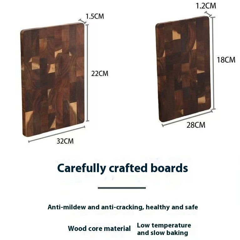 Acacia Wood Chessboard Cutting Board – Solid Grid Pattern