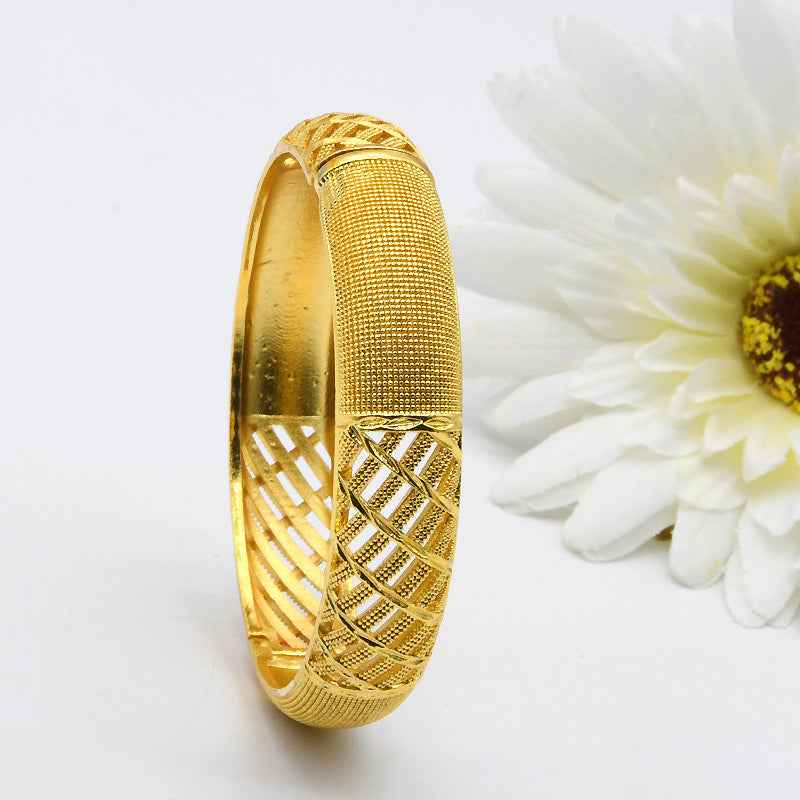 24K Gold Plated Women's Sand Gold Bracelet from India