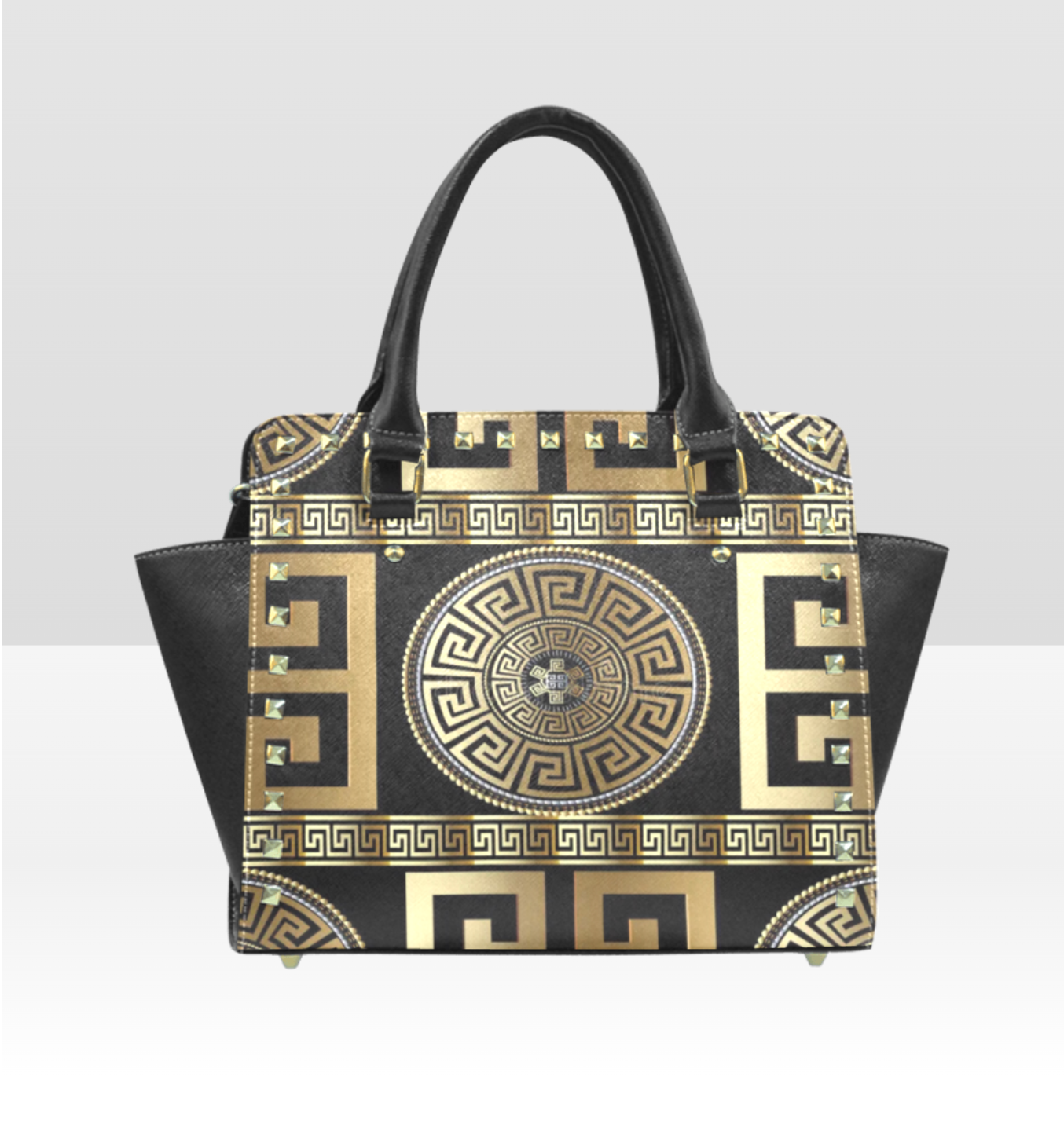 Rivet Original Greek Design Shoulder Handbag PU Leather - Rosetta Creative Boutique