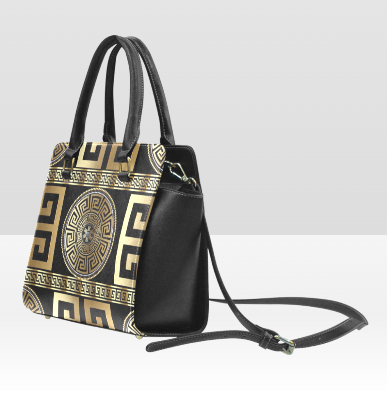 Rivet Original Greek Design Shoulder Handbag PU Leather - Rosetta Creative Boutique