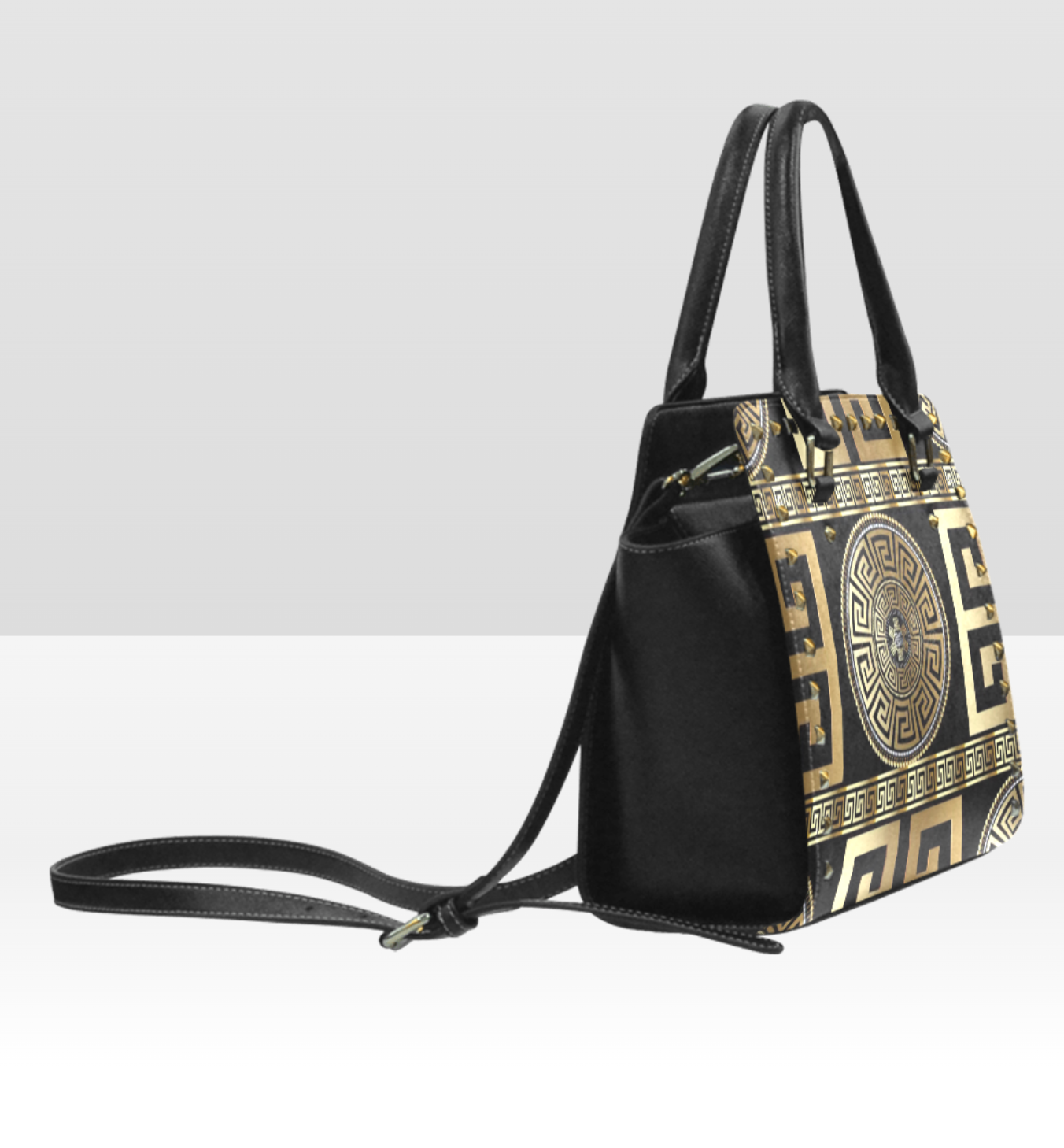 Rivet Original Greek Design Shoulder Handbag PU Leather - Rosetta Creative Boutique