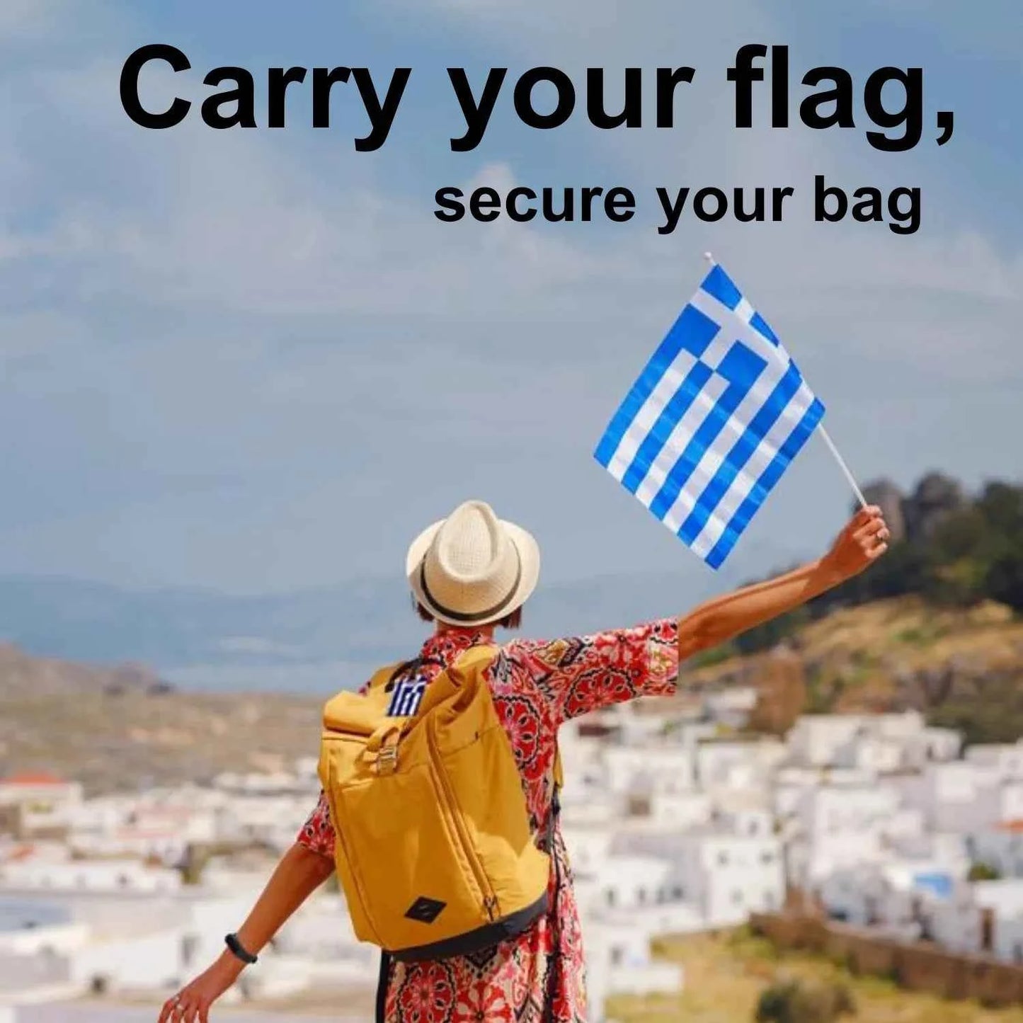 Smart Bag Security Tag - Greece Flag [Pack 2]