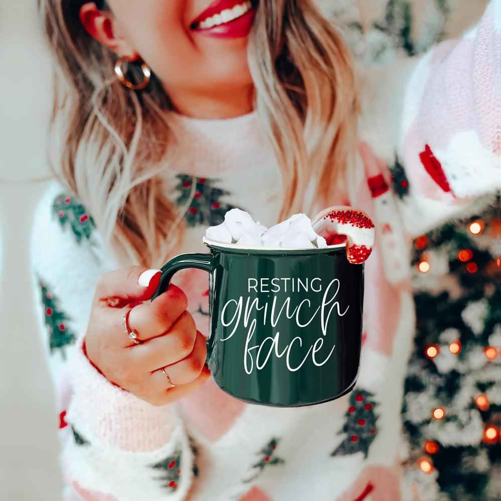 Resting Grinch Face Mug