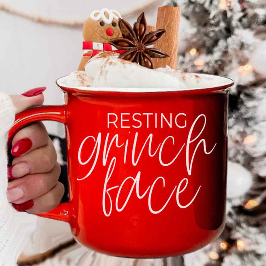 Resting Grinch Face Mug