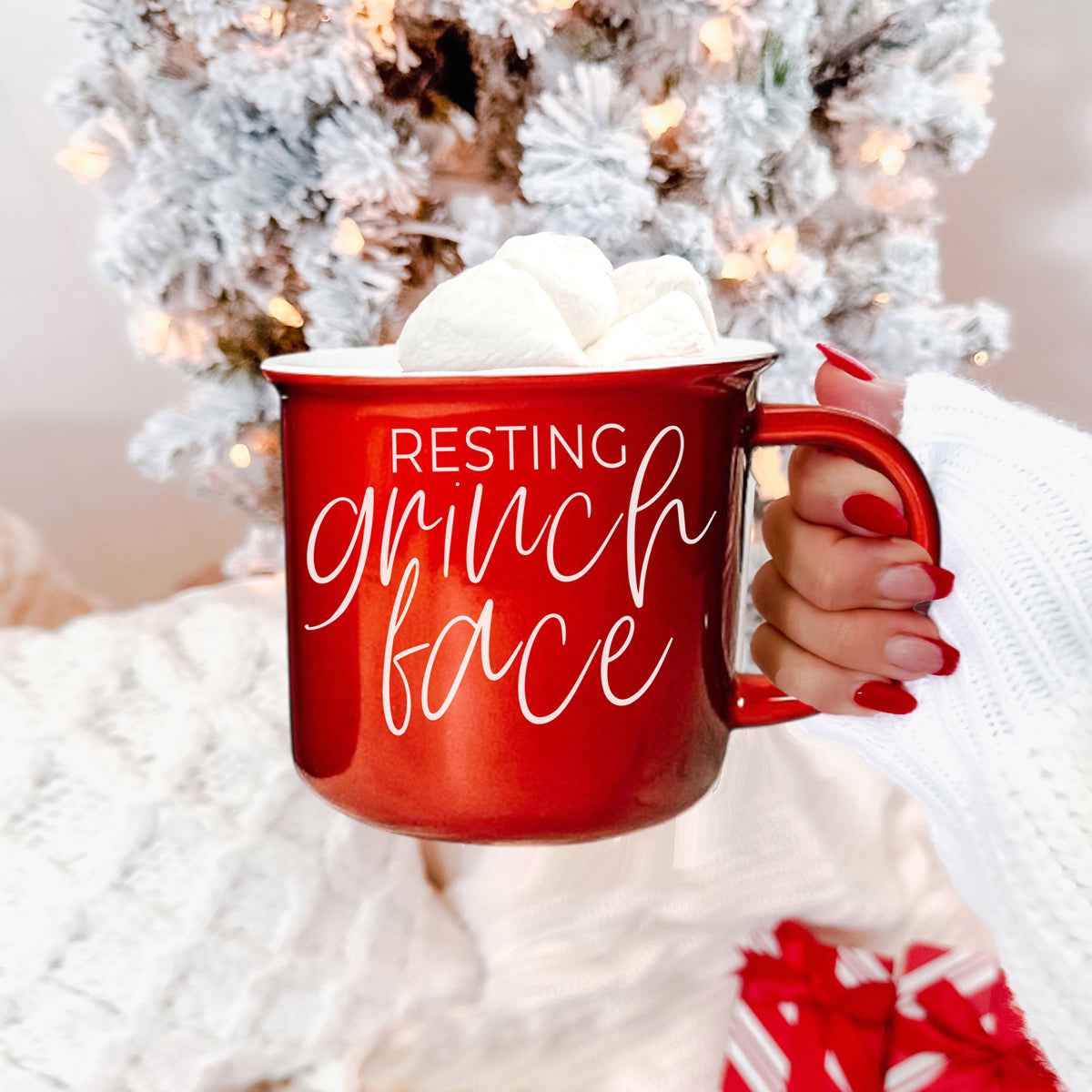 Resting Grinch Face Mug