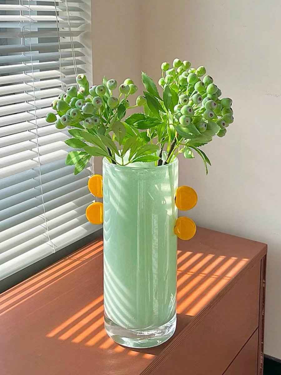 Handblown Whimsical Cylinder Vase - Eclectic Table Setting Centrepieces