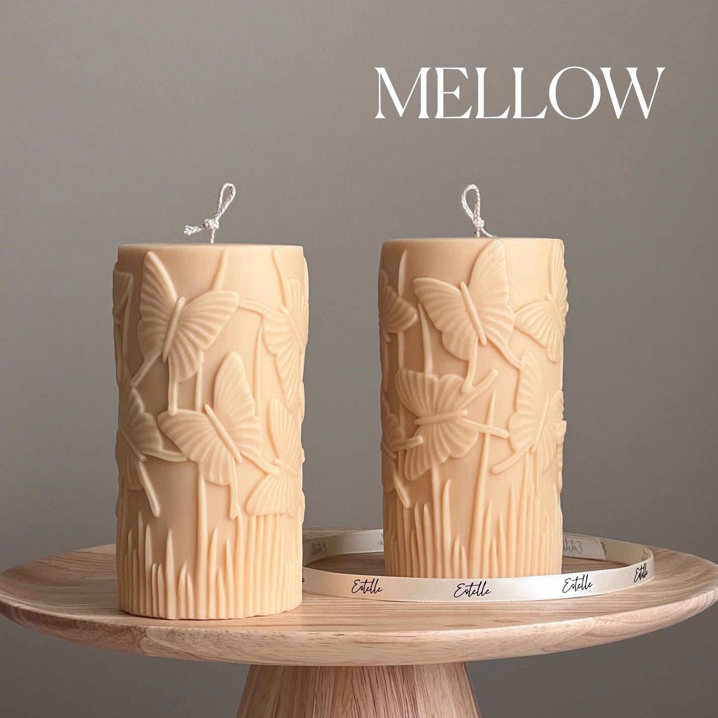 Large Butterfly Pillar Candle