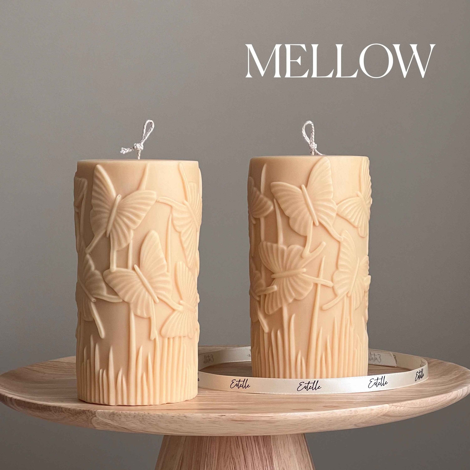 Large Butterfly Pillar Candle