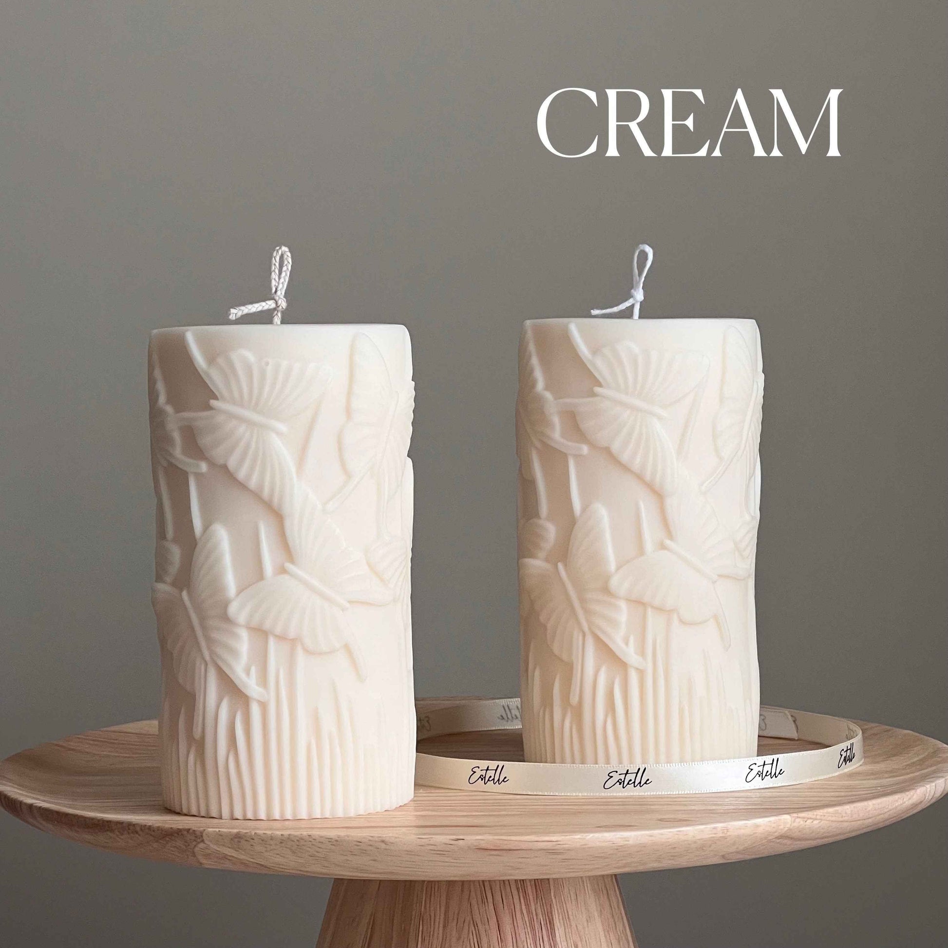Large Butterfly Pillar Candle