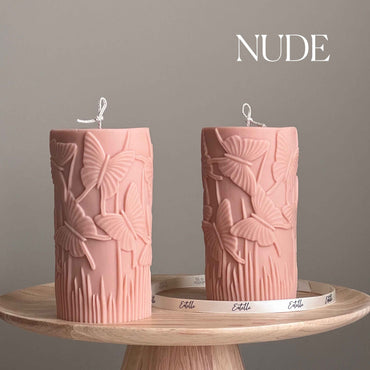 Large Butterfly Pillar Candle
