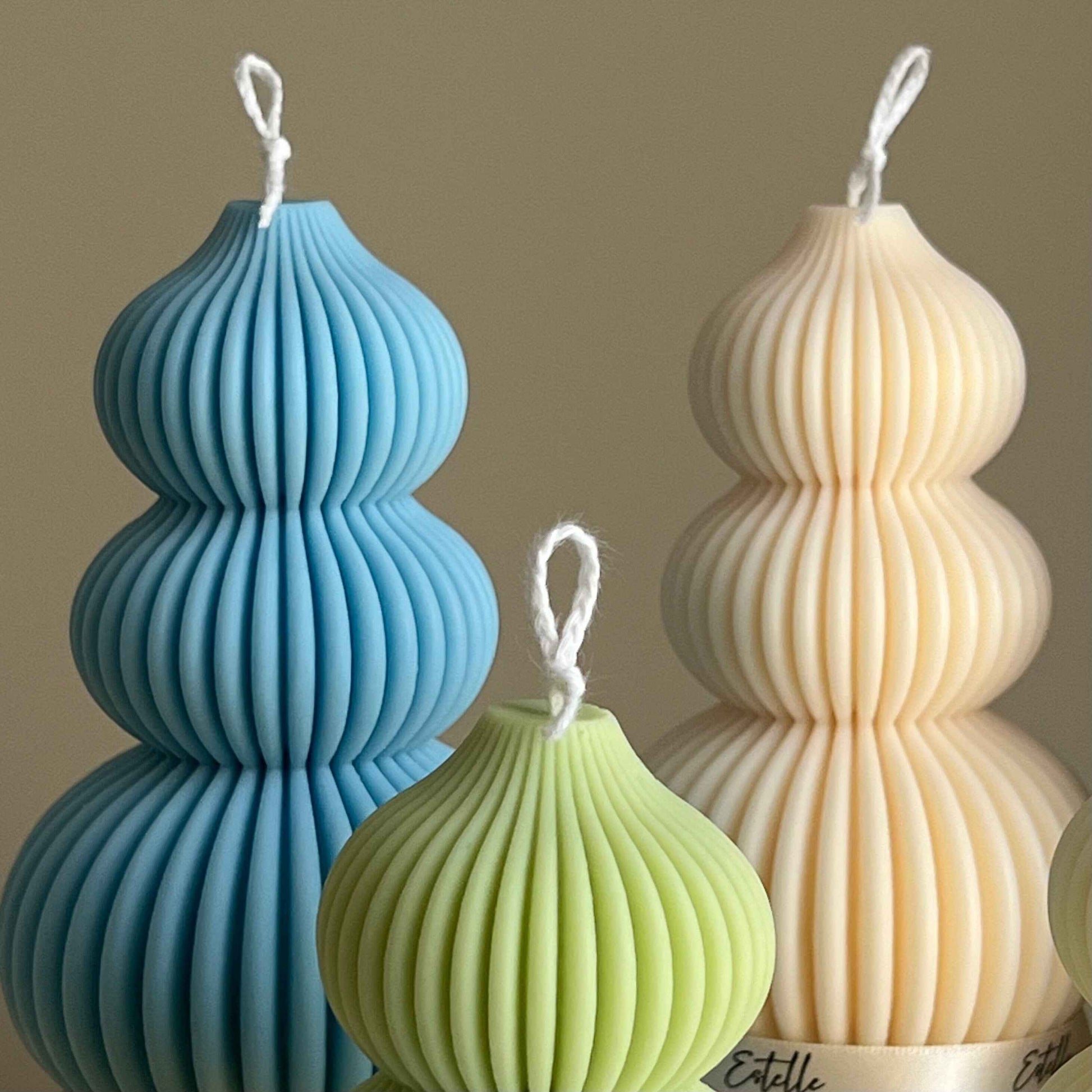 Wavy Ribbed Christmas Tree Candle
