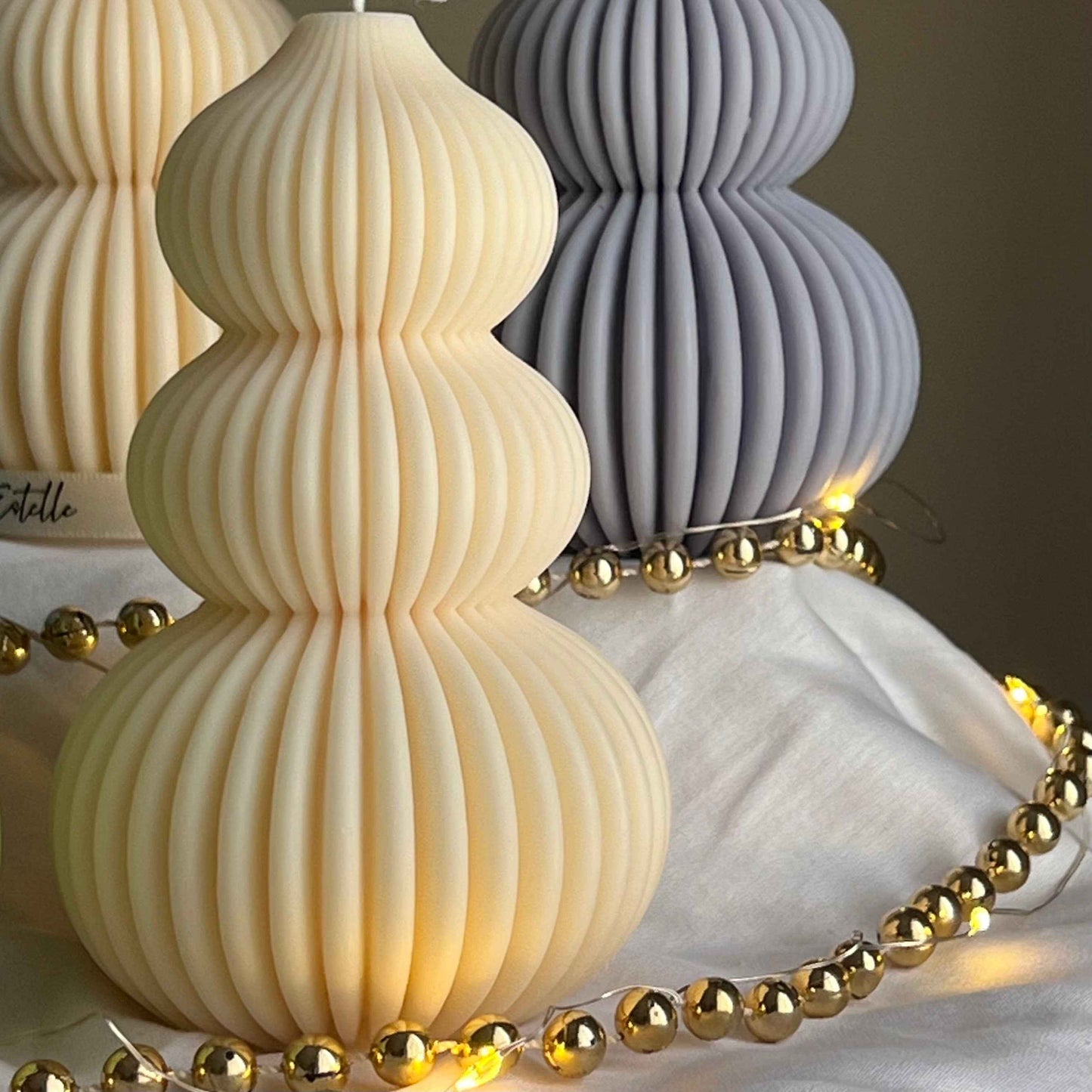 Wavy Ribbed Christmas Tree Candle