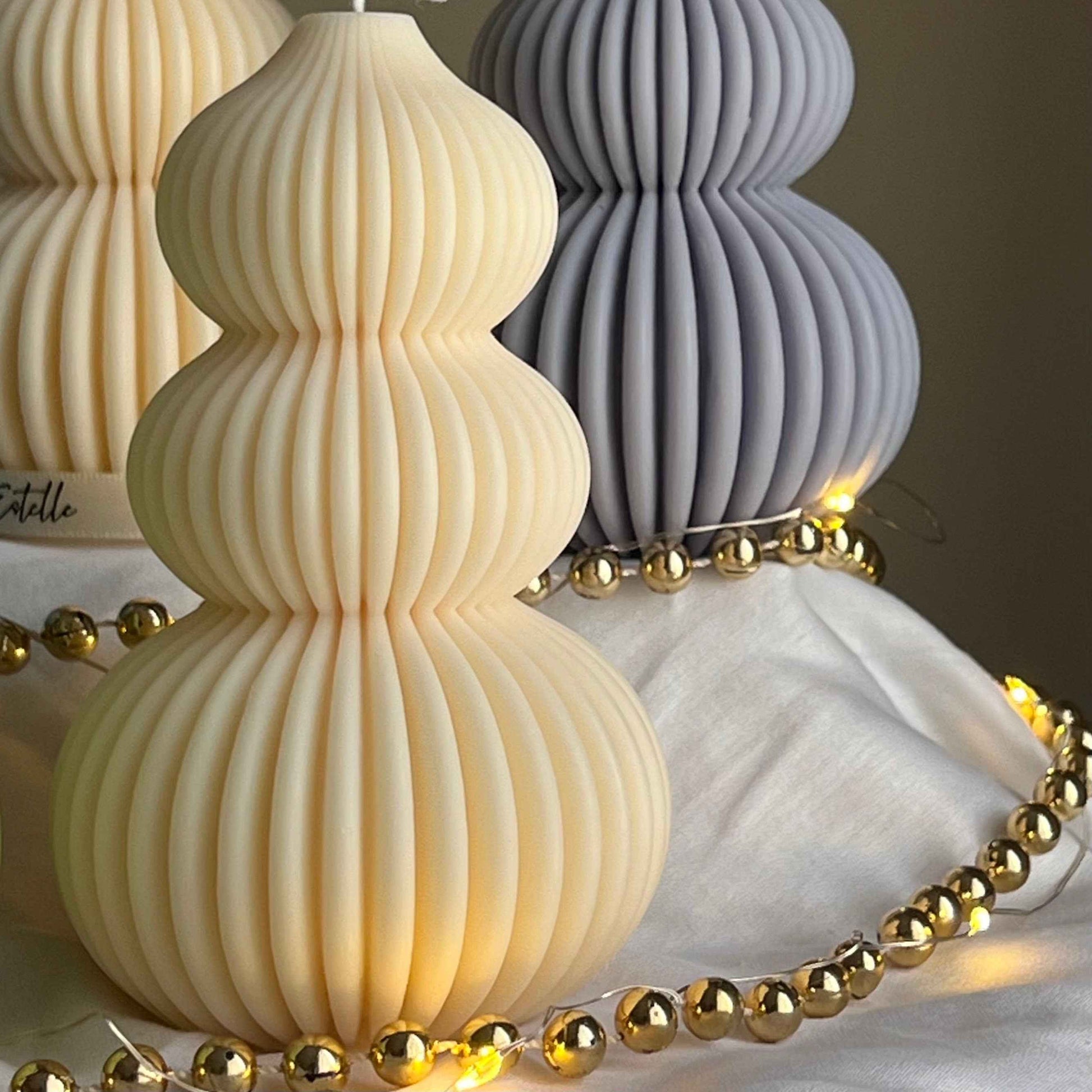 Wavy Ribbed Christmas Tree Candle