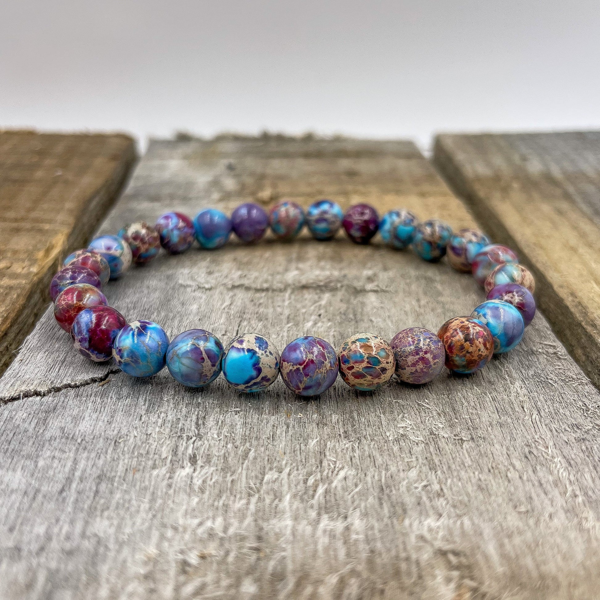 Union Galaxy Imperial Jasper Gemstone Beaded Bracelet - Rosetta Creative Boutique
