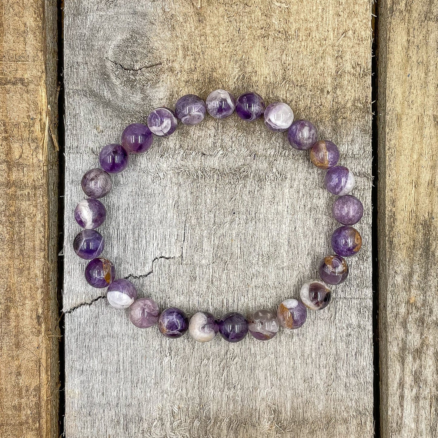 Union Purple Amethyst Gemstone Beaded Bracelet Handmade - Rosetta Creative Boutique