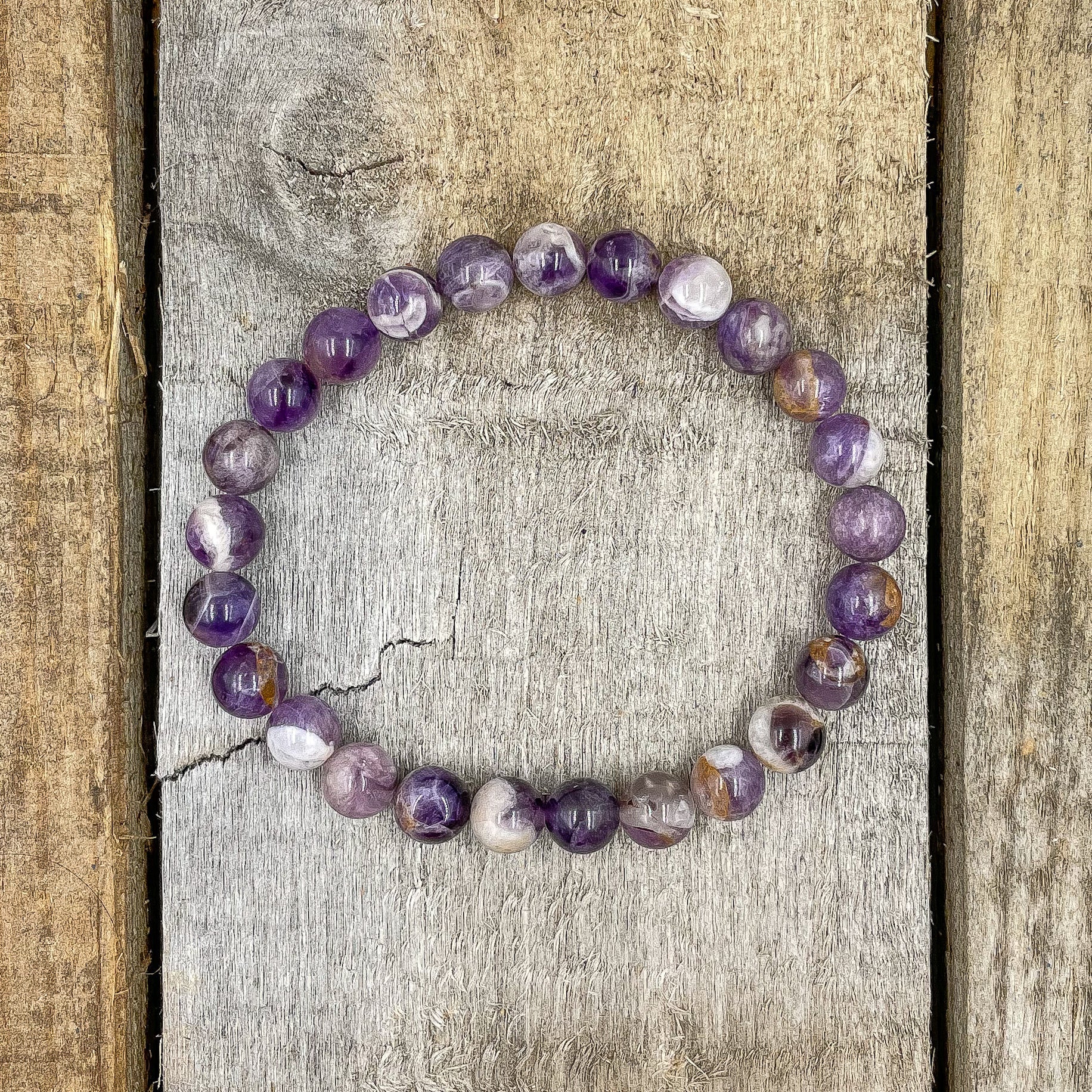 Union Purple Amethyst Gemstone Beaded Bracelet Handmade - Rosetta Creative Boutique