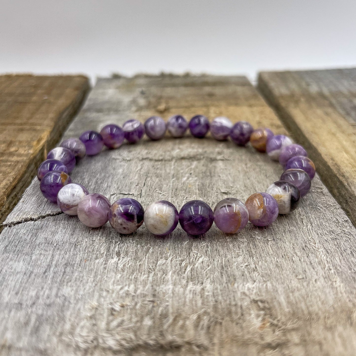 Union Purple Amethyst Gemstone Beaded Bracelet Handmade - Rosetta Creative Boutique