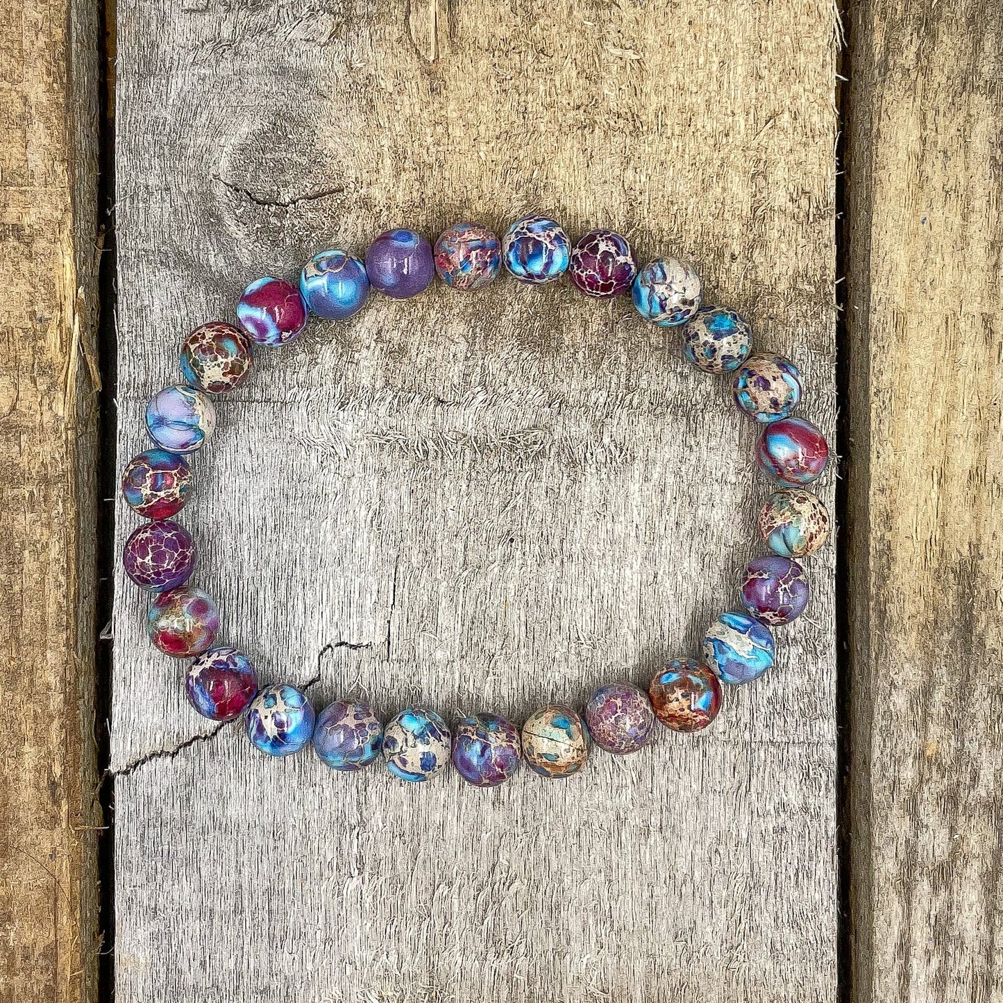 Union Galaxy Imperial Jasper Gemstone Beaded Bracelet - Rosetta Creative Boutique
