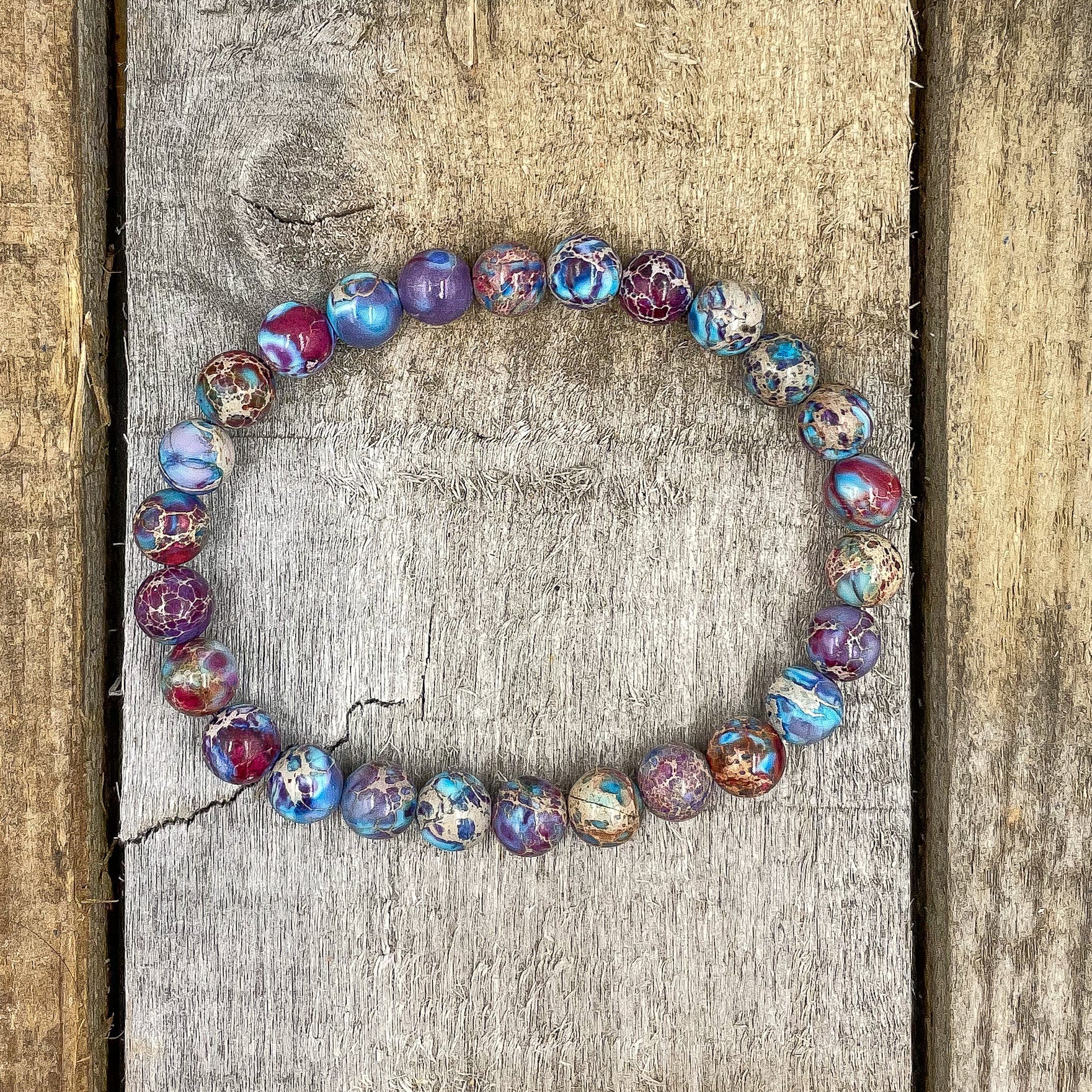 Union Galaxy Imperial Jasper Gemstone Beaded Bracelet - Rosetta Creative Boutique