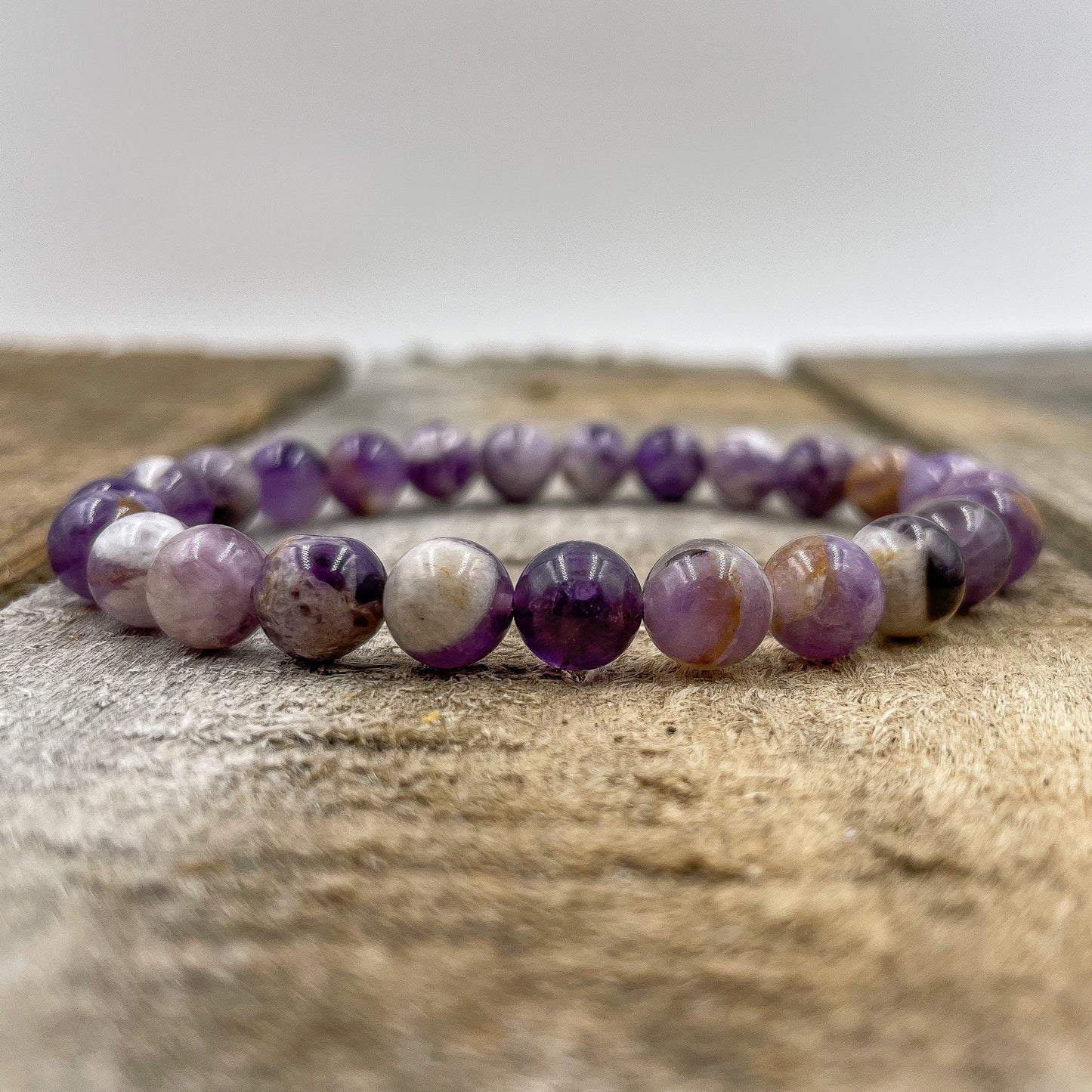 Union Purple Amethyst Gemstone Beaded Bracelet Handmade - Rosetta Creative Boutique
