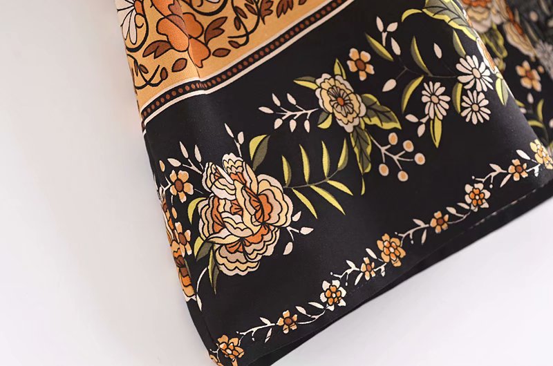 Cotton Floral Print Kimono With Belt For Women S M L