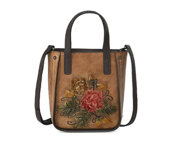 Leather Mini Tote Crossbody Bag with Gunmetal Hardware - Rosetta Creative Boutique