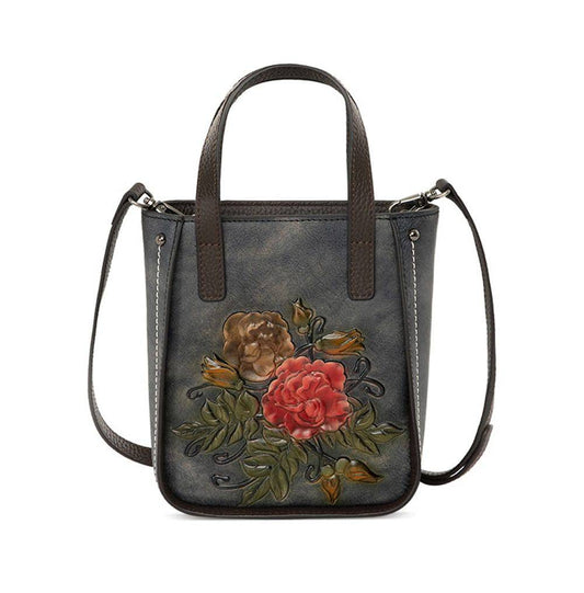 Leather Mini Tote Crossbody Bag with Gunmetal Hardware - Rosetta Creative Boutique