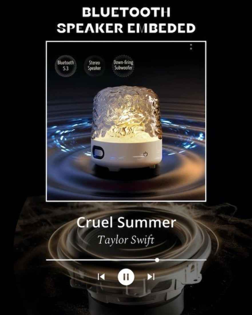 Light Theatre: Ambient Light With Stereo Speaker, Ripple Sunset Aurora Projector All-in-1