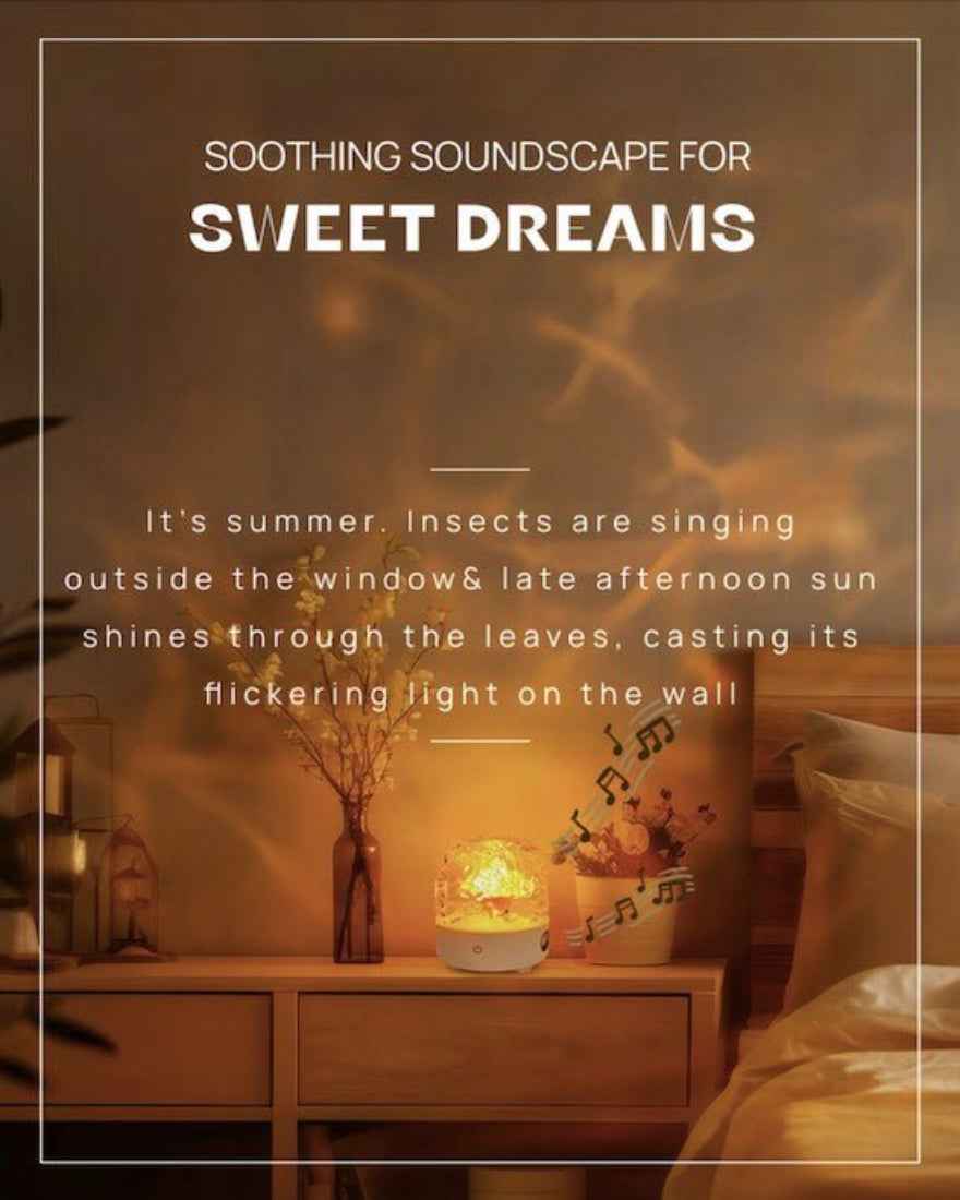 Light Theatre: Ambient Light With Stereo Speaker, Ripple Sunset Aurora Projector All-in-1