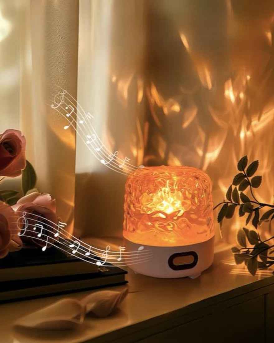 Light Theatre: Ambient Light With Stereo Speaker, Ripple Sunset Aurora Projector All-in-1