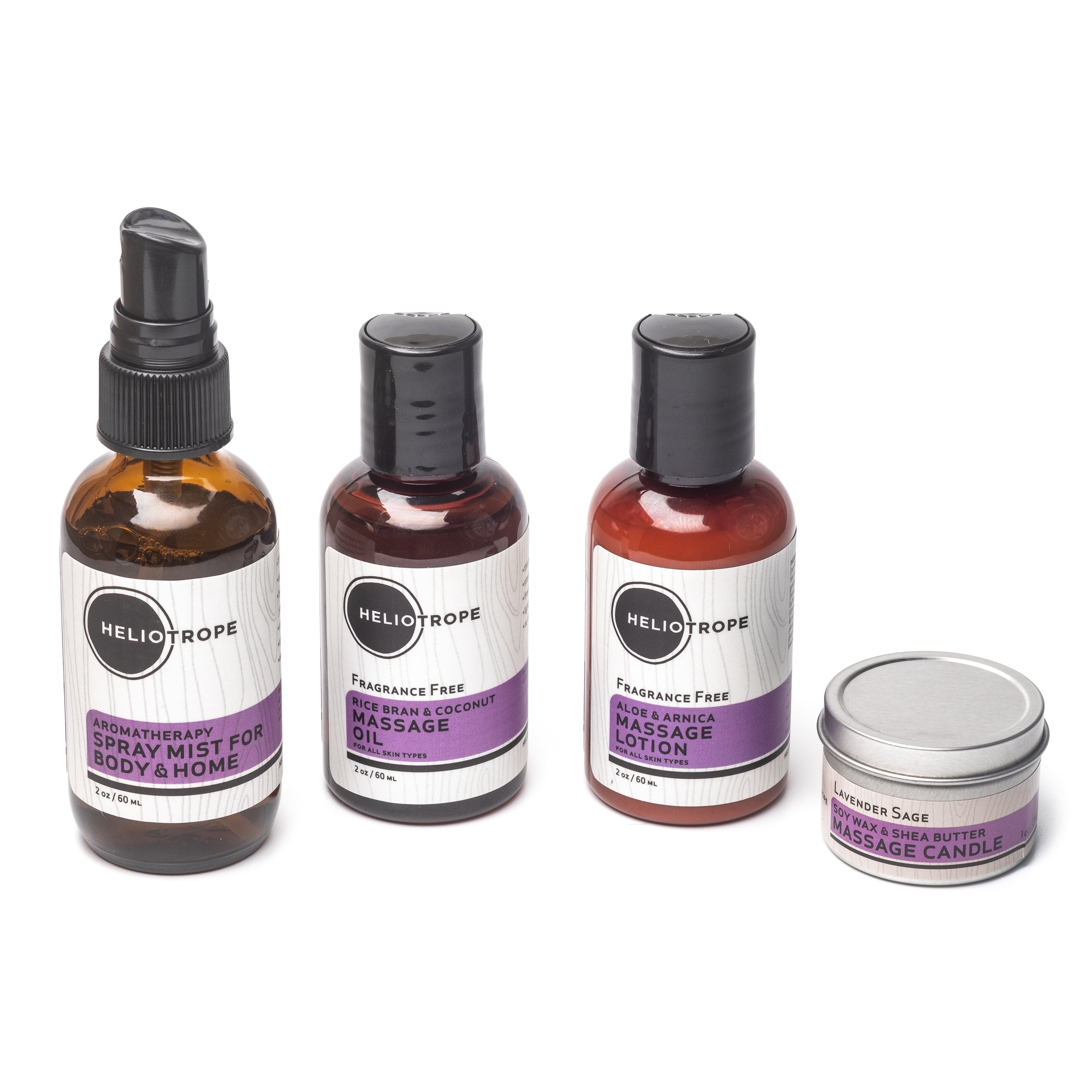 Massage Travel Sampler Gift Set All Natural Lotion And Oil - Rosetta Creative Boutique