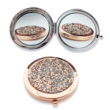 Crystal Double Sided Portable Mini Mirror 1x 2x Magnifier - Rosetta Creative Boutique