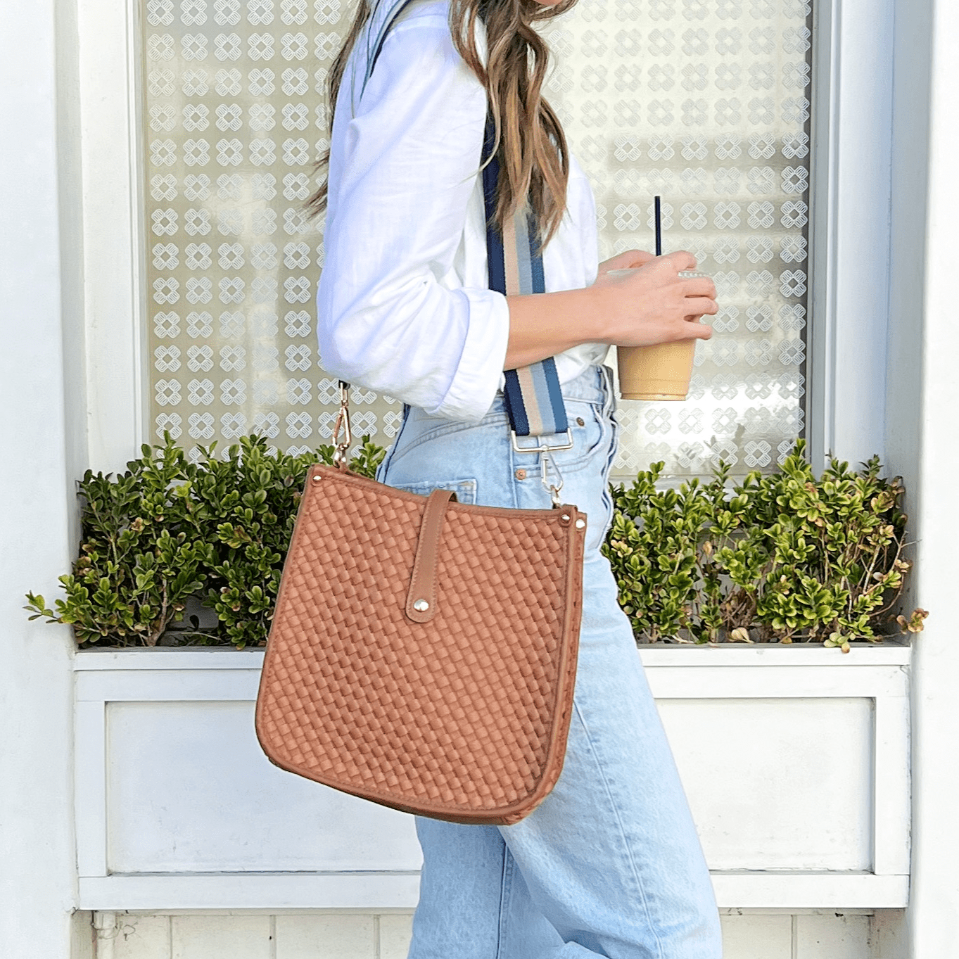 Woven Neoprene Crossbody Bag With Interchangeable Straps - Rosetta Creative Boutique