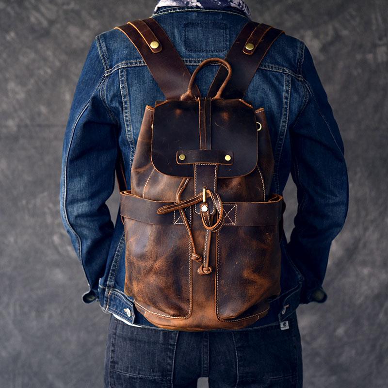 Olaf Vintage Leather Laptop Backpack - Stylish Travel Rucksack for Adventurers - Rosetta Creative Boutique