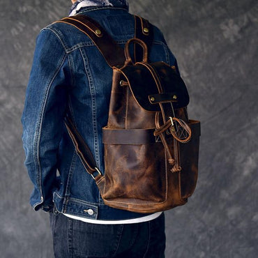 Olaf Vintage Leather Laptop Backpack - Stylish Travel Rucksack for Adventurers - Rosetta Creative Boutique