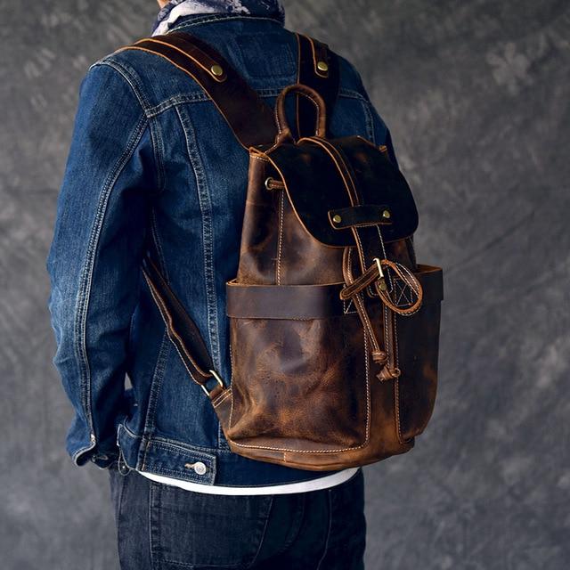 Olaf Vintage Leather Laptop Backpack - Stylish Travel Rucksack for Adventurers - Rosetta Creative Boutique