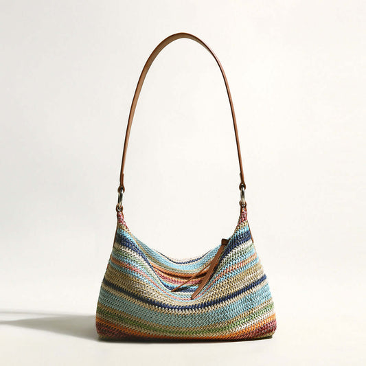 Rainbow Boho Shoulder Bag for Women Handmade Vintage Style - Rosetta Creative Boutique