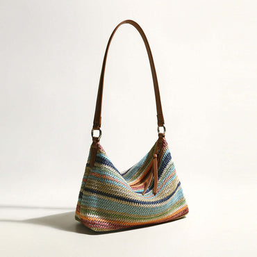 Rainbow Boho Shoulder Bag for Women Handmade Vintage Style - Rosetta Creative Boutique
