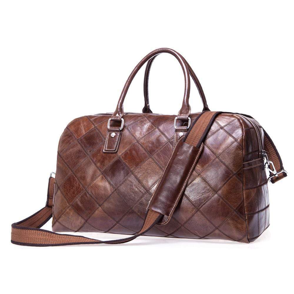 Rossie Viren Vintage Leather Travel Duffel Bag - Quilted Design for Stylish Travelers - Rosetta Creative Boutique