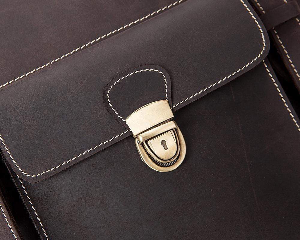 Rossie Viren Vintage Brown Leather Briefcase Messenger - Rosetta Creative Boutique