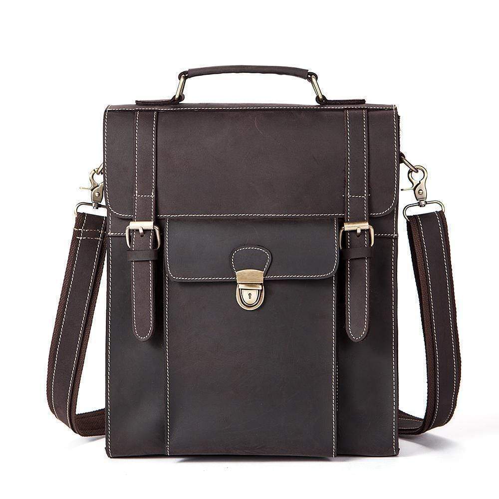 Rossie Viren Vintage Brown Leather Briefcase Messenger - Rosetta Creative Boutique