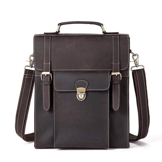 Rossie Viren Vintage Brown Leather Briefcase Messenger - Rosetta Creative Boutique