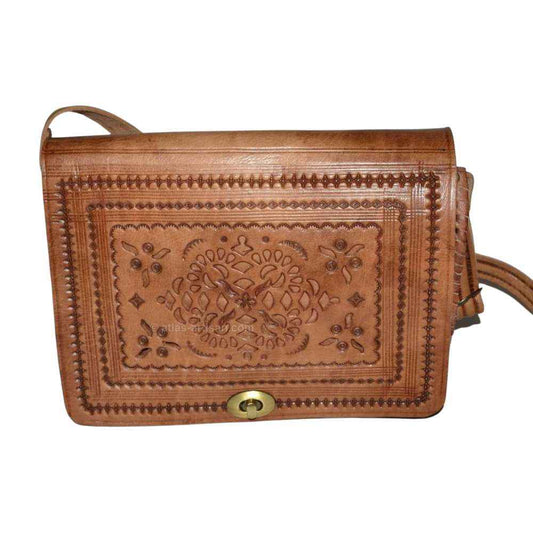 Cowhide Leather Bag, Handmade, Morrocan, Forged Leather