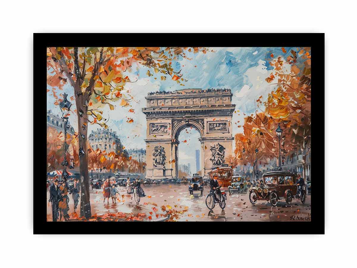 Arc De Triomphe Paris Canvas Painting-7