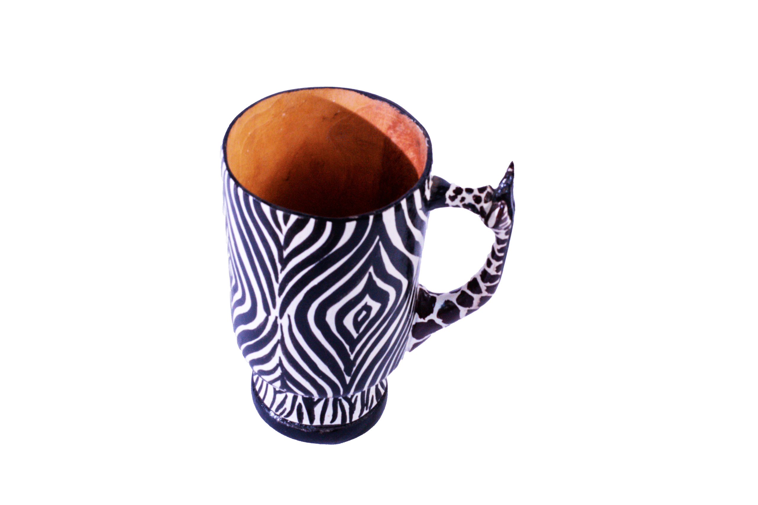 Handmade Wooden Cup Crafted From Kenyan Neem Wood With Hand Painted Patterns